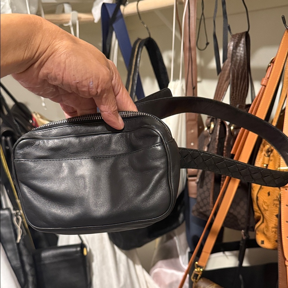 Bottega Veneta Black Leather Belt Bag